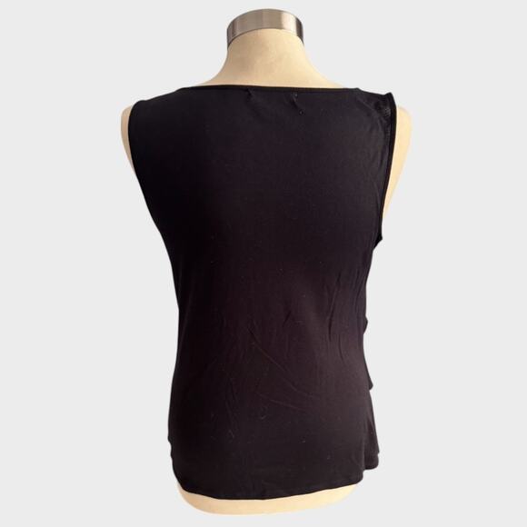 Liz Claiborne Womens Medium Poly Rayon Tiered Sleeveless Tank Top Ruffle - Picture 2 of 5